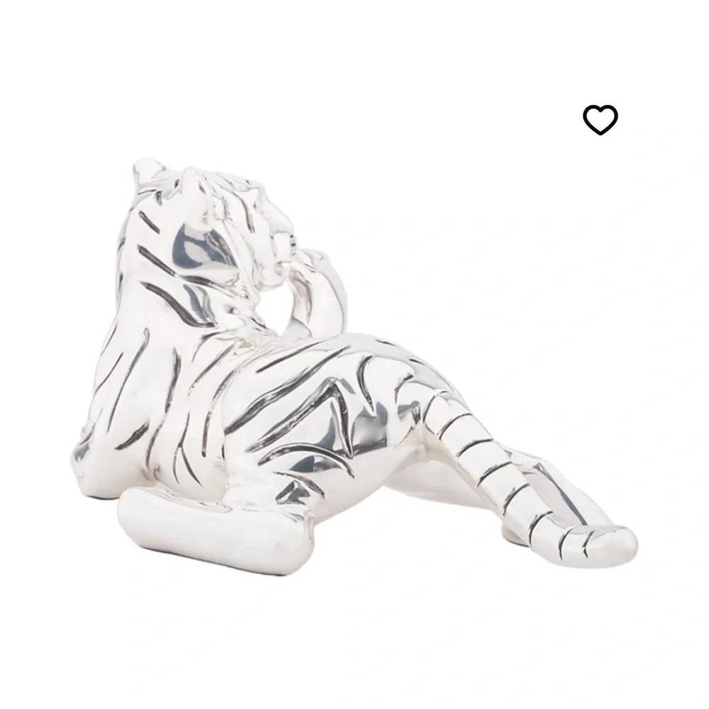 Official D’Argenta Silver Bengal Tiger Cub Statue artist Ricardo del Rio.mint